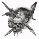 3 evild bad kids tattoo design idea