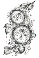 "only" falling rain drops tattoo design idea