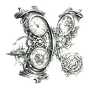 time machine tattoo design idea