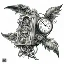 time machine tattoo design idea