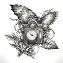 time machine tattoo design idea