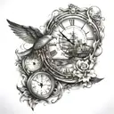 time travel tattoo design idea