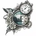 time travel tattoo design idea
