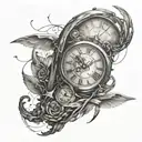 time travel tattoo design idea