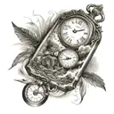 time travel tattoo design idea