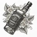 Jack Daniel's Bottle Tattoo  tattoo design idea