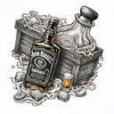 Jack Daniel's Bottle Tattoo  tattoo design idea