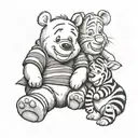 Winnie the Pooh with Tigger Piglet and Eeyore tattoo design idea