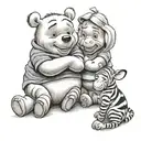 Winnie the Pooh with Tigger Piglet and Eeyore tattoo design idea