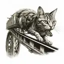 roller coaster with a cat riding tattoo design idea