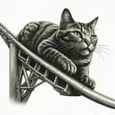 roller coaster with a cat riding tattoo design idea