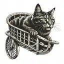 roller coaster with a cat riding tattoo design idea