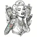 marilyn monroe play computer game  tattoo design idea