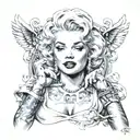 marilyn monroe play computer game  tattoo design idea