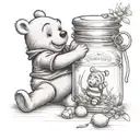 winnie the pooh honey jar  tattoo design idea