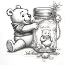 winnie the pooh honey jar  tattoo design idea