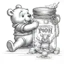winnie the pooh honey jar  tattoo design idea