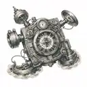 time travel machine tattoo design idea