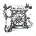 time travel machine tattoo design idea