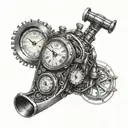 time travel machine tattoo design idea