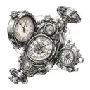 time travel machine tattoo design idea