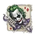 "ultra-realistic" joker playing card tattoo design idea