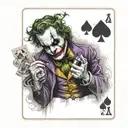 "ultra-realistic" joker playing card tattoo design idea