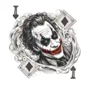 "ultra-realistic" joker playing card tattoo design idea
