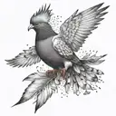 pigeon feathers falling tattoo design idea