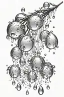 small rain drops falling down tattoo design idea