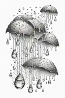 small rain drops falling down tattoo design idea