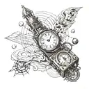 time machine Travel in time cast a spell tattoo design idea