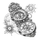 time machine Travel in time cast a spell tattoo design idea