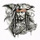 Captain jack sparrow tattoo design idea