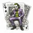 "ultra-realistic" joker playing card tattoo design idea