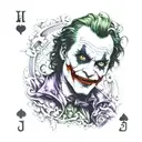 "ultra-realistic" joker playing card tattoo design idea