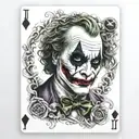 "ultra-realistic" joker playing card tattoo design idea