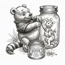 winnie the pooh honey jar  tattoo design idea