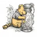 winnie the pooh honey jar  tattoo design idea