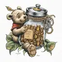 winnie the pooh " honey jar " tattoo design idea