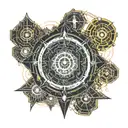 time machine Travel in time cast a spell tattoo design idea