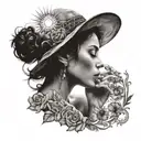 woman kissing the sun tattoo tattoo design idea