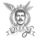 Queen logo rock band tattoo  Music notes Freddie Mercury  tattoo design idea