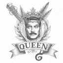 Queen logo rock band tattoo  Music notes Freddie Mercury  tattoo design idea