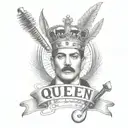 Queen logo rock band tattoo  Music notes Freddie Mercury  tattoo design idea