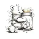 winnie the pooh " honey jar " tattoo design idea