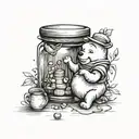 winnie the pooh " honey jar " tattoo design idea