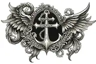 Anchor angel wings tattoo design idea