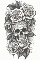 Roses,skulls tattoo design idea