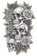 Roses,skulls tattoo design idea